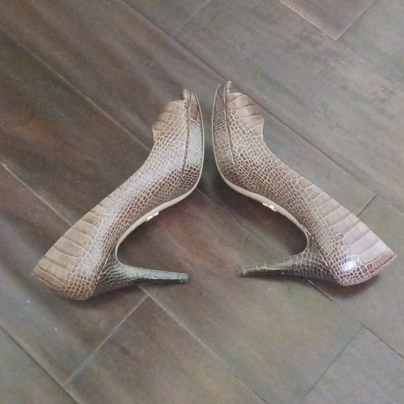 Prada Brown Peep Toe Pumps 38 - Picture 4 of 7